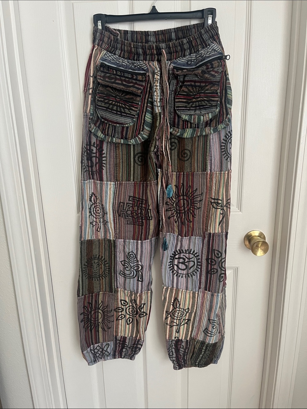 Multi-Stripe Patchwork Boho Joggers